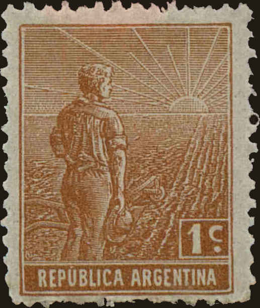 Front view of Argentina 208 collectors stamp