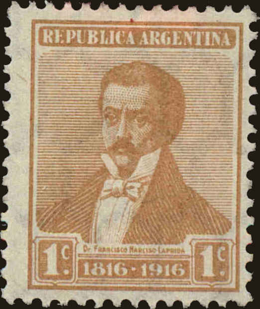 Front view of Argentina 216 collectors stamp