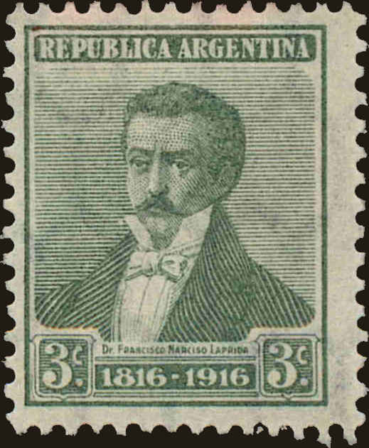 Front view of Argentina 218 collectors stamp