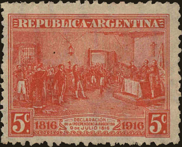 Front view of Argentina 220 collectors stamp