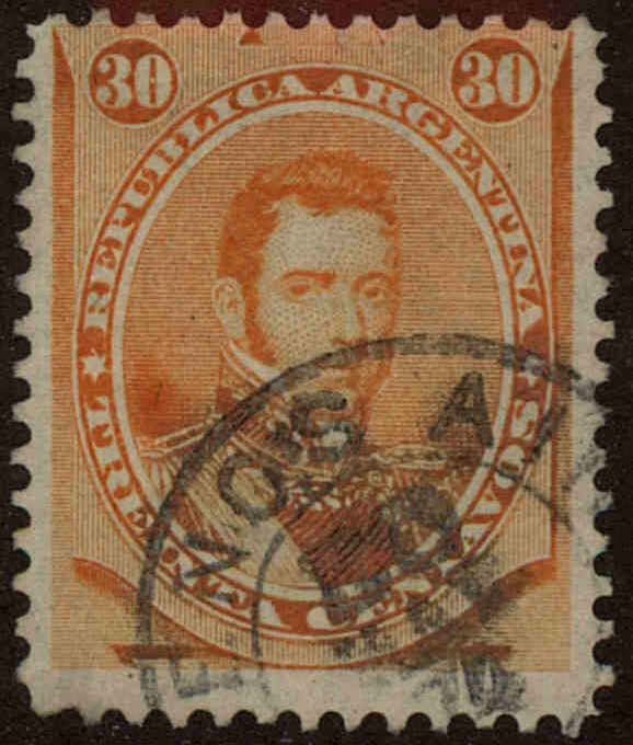 Front view of Argentina 24 collectors stamp