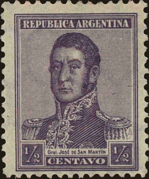 Front view of Argentina 231B collectors stamp