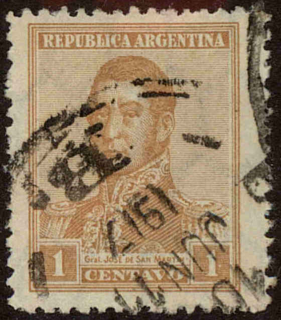 Front view of Argentina 232B collectors stamp