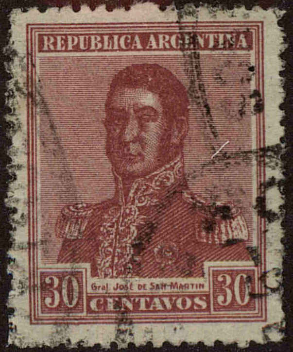 Front view of Argentina 258 collectors stamp