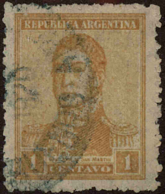 Front view of Argentina 265A collectors stamp