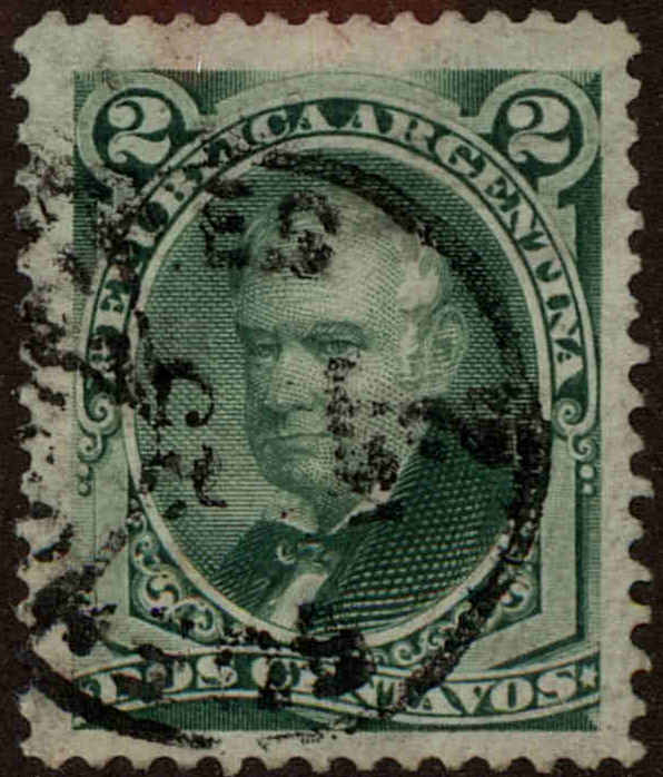 Front view of Argentina 38 collectors stamp