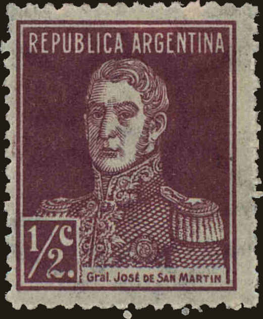 Front view of Argentina 323A collectors stamp