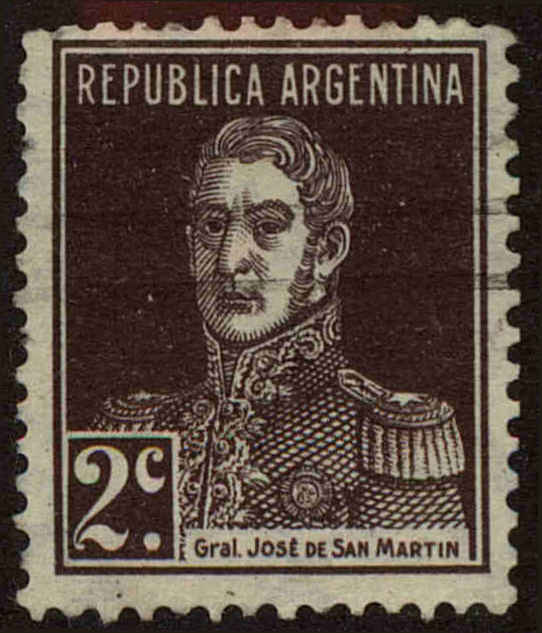 Front view of Argentina 325A collectors stamp