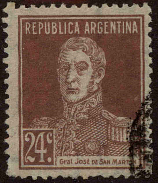 Front view of Argentina 332A collectors stamp