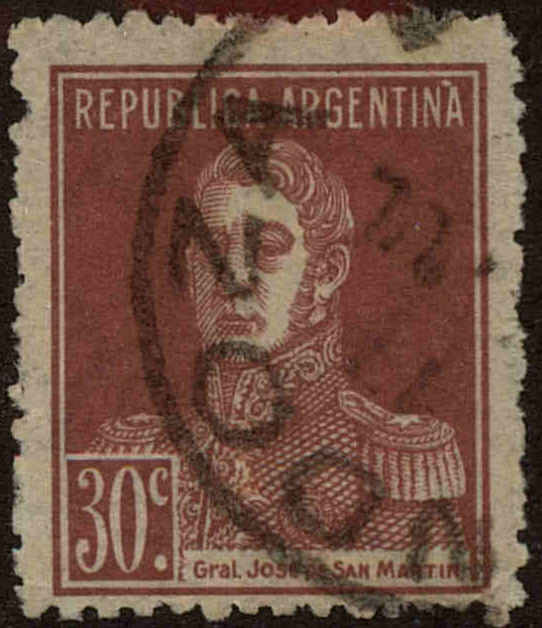 Front view of Argentina 333A collectors stamp