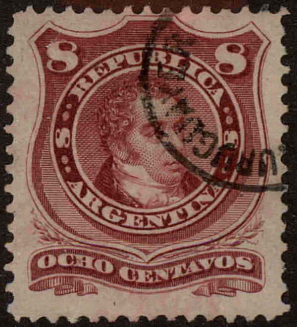 Front view of Argentina 39 collectors stamp