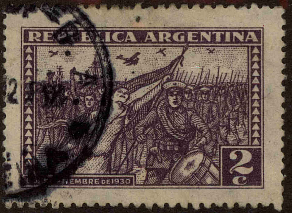 Front view of Argentina 376 collectors stamp