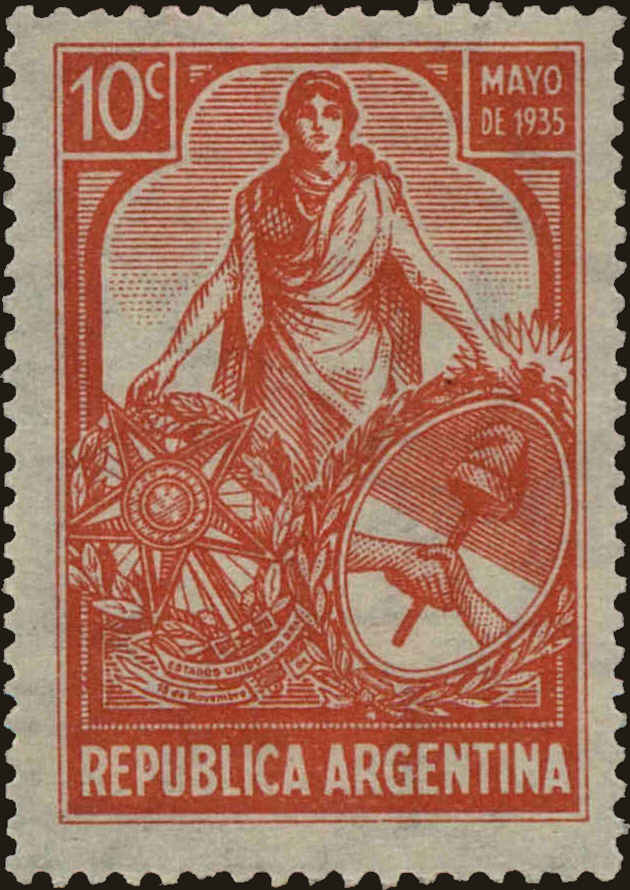 Front view of Argentina 416 collectors stamp