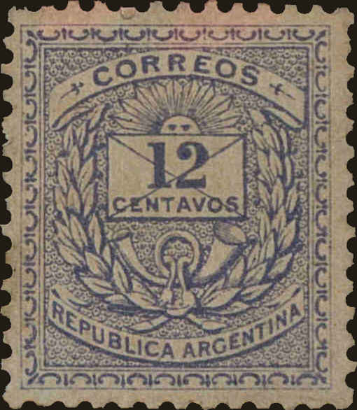 Front view of Argentina 45 collectors stamp