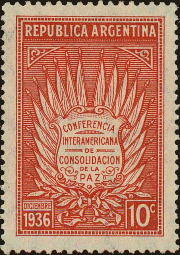 Front view of Argentina 453 collectors stamp