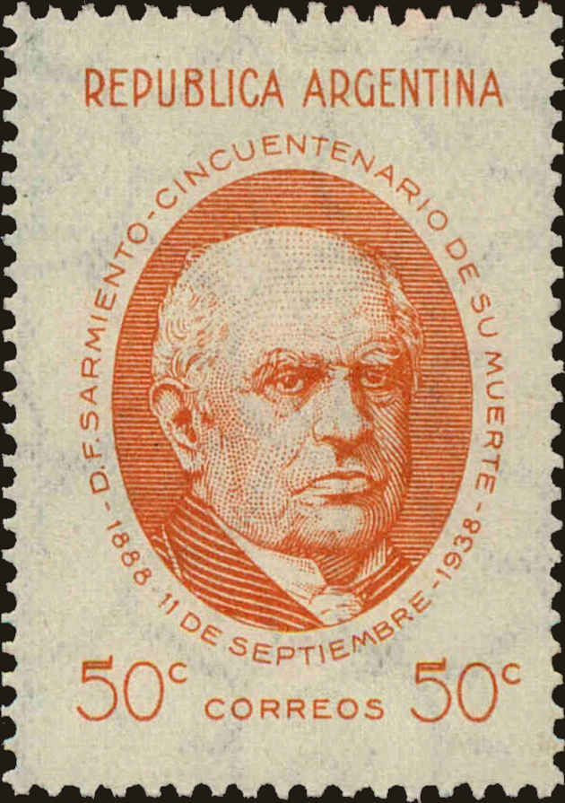 Front view of Argentina 457 collectors stamp