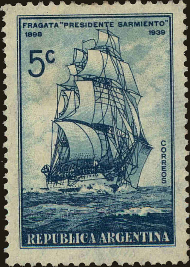 Front view of Argentina 458 collectors stamp