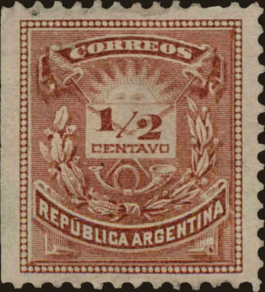 Front view of Argentina 52 collectors stamp