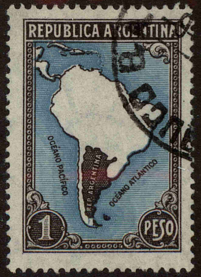 Front view of Argentina 498 collectors stamp