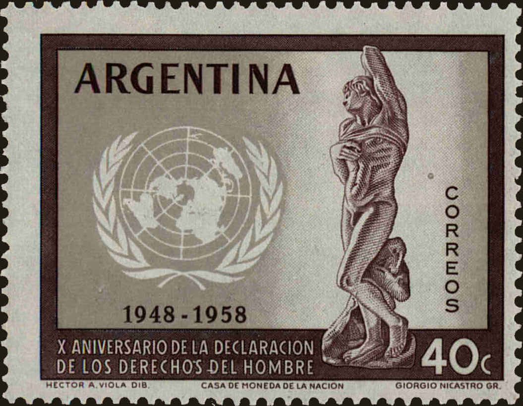 Front view of Argentina 679 collectors stamp
