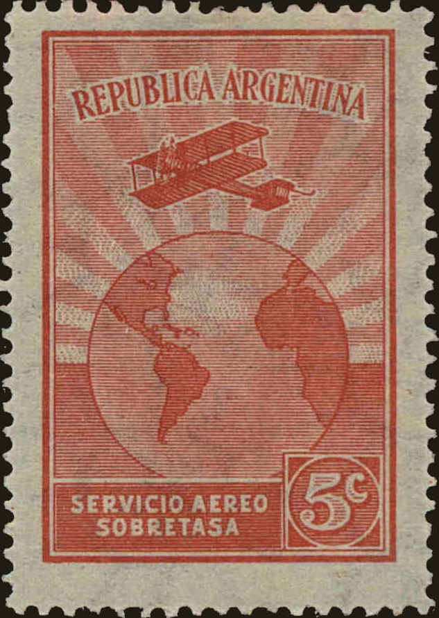 Front view of Argentina C1 collectors stamp