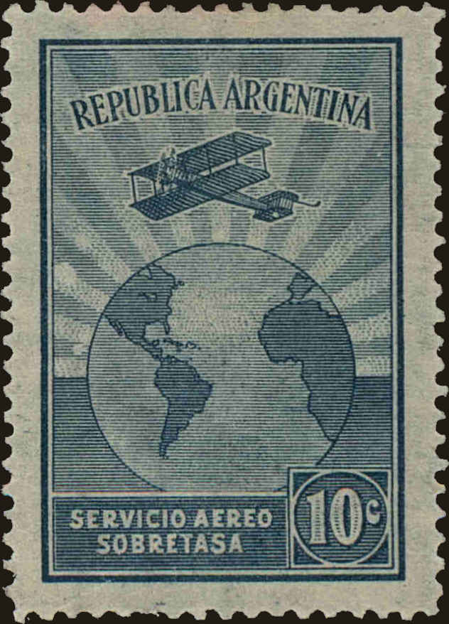 Front view of Argentina C2 collectors stamp