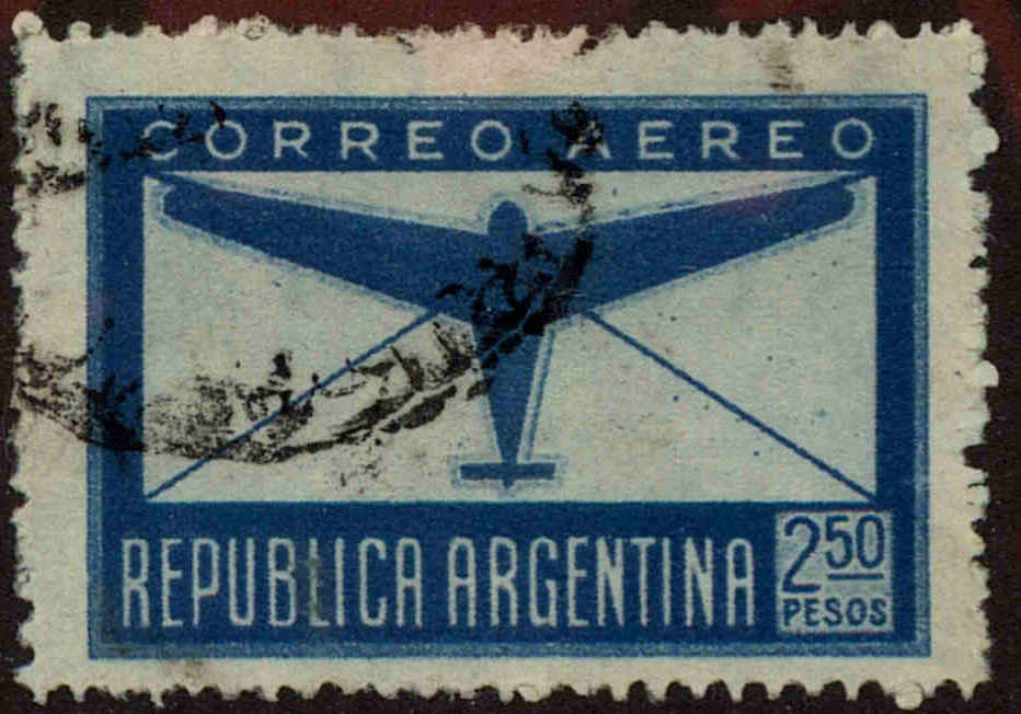 Front view of Argentina C42 collectors stamp