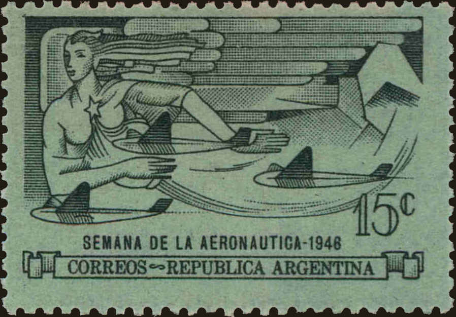 Front view of Argentina C47 collectors stamp