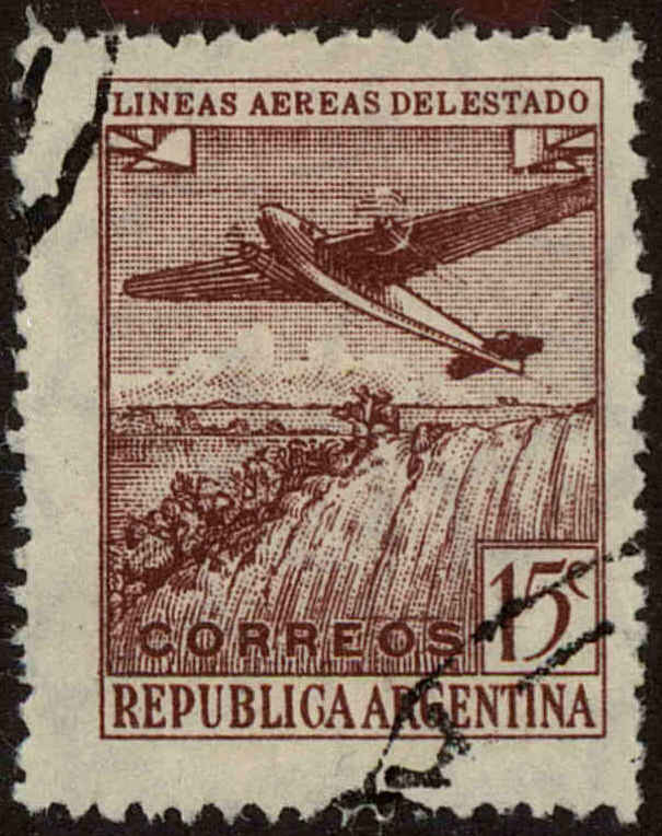 Front view of Argentina C53 collectors stamp