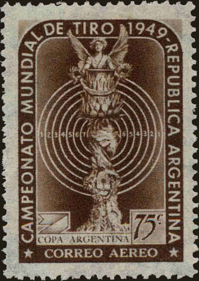 Front view of Argentina C58 collectors stamp