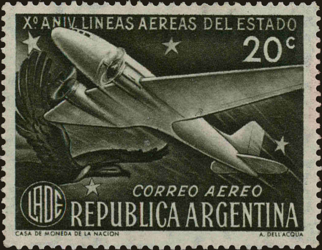 Front view of Argentina C59 collectors stamp