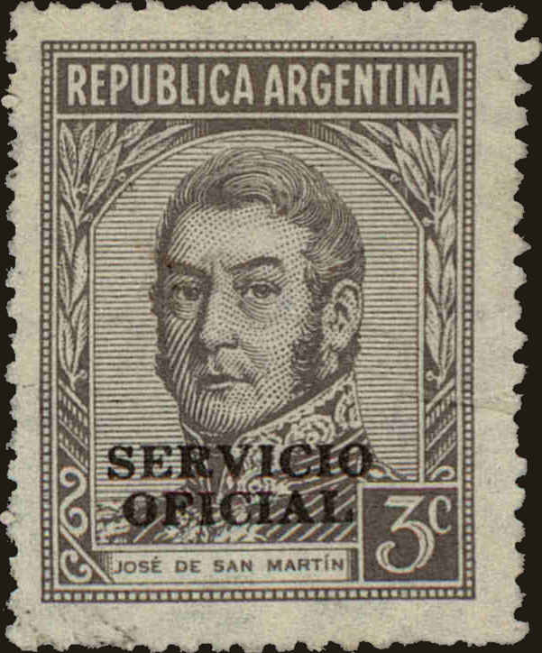 Front view of Argentina O40 collectors stamp