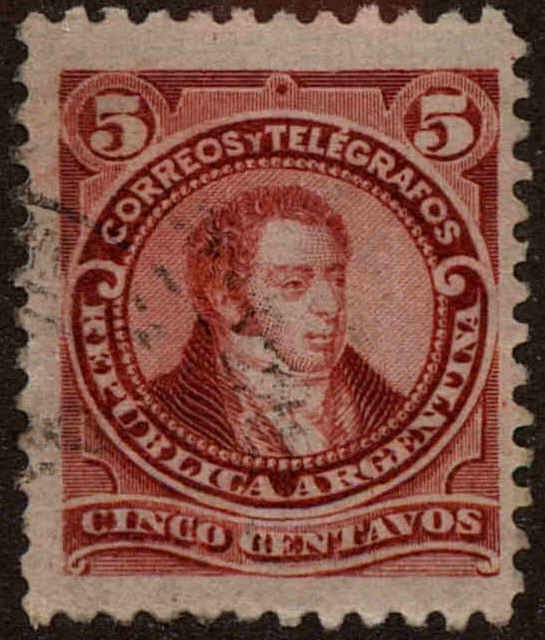 Front view of Argentina 71 collectors stamp