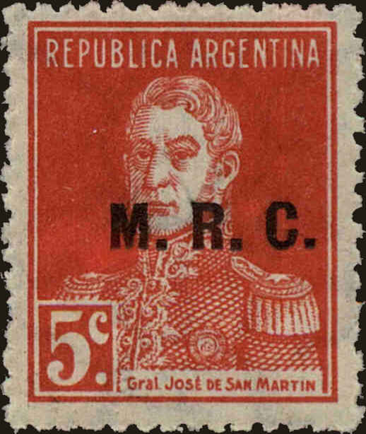 Front view of Argentina OD340 collectors stamp