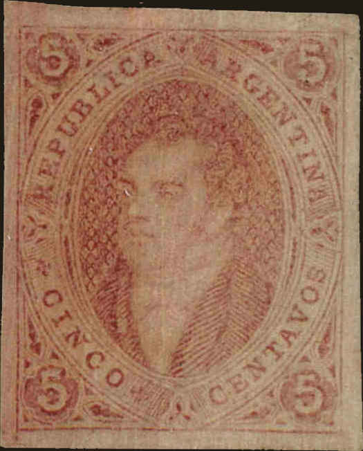 Front view of Argentina 14 collectors stamp