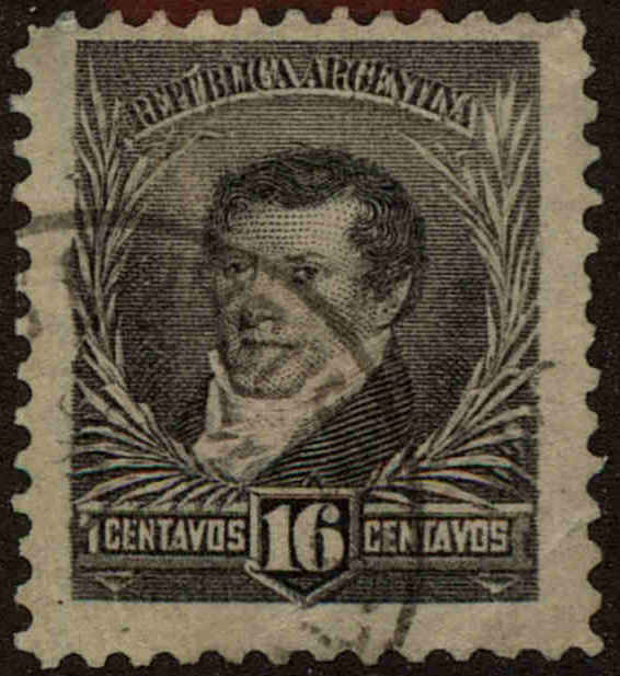 Front view of Argentina 100 collectors stamp