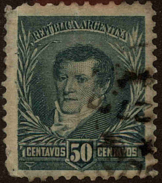 Front view of Argentina 102E collectors stamp