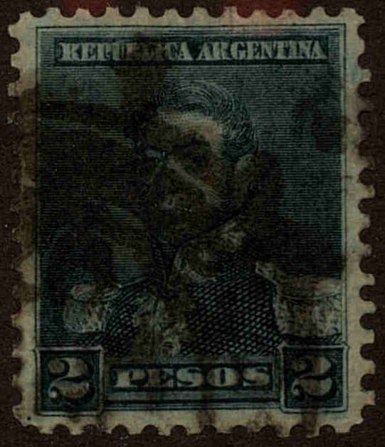 Front view of Argentina 104 collectors stamp