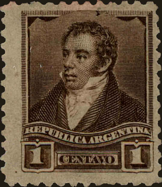 Front view of Argentina 107 collectors stamp