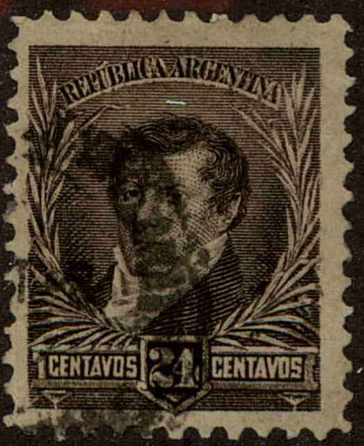 Front view of Argentina 114 collectors stamp