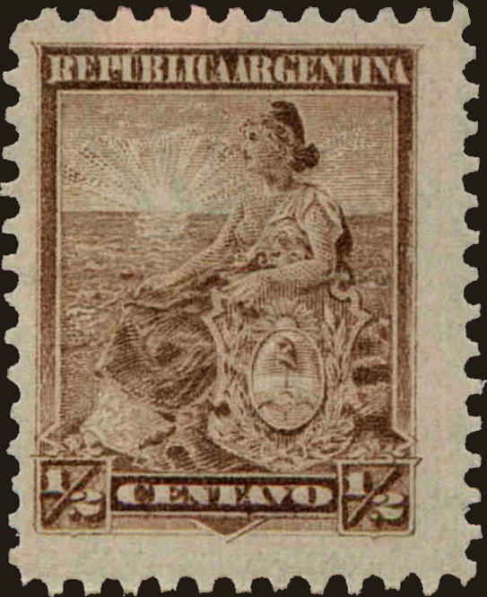 Front view of Argentina 122 collectors stamp