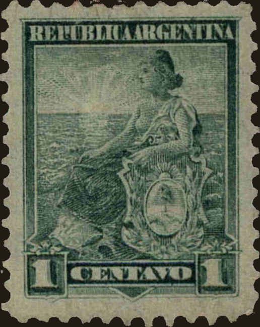 Front view of Argentina 123 collectors stamp