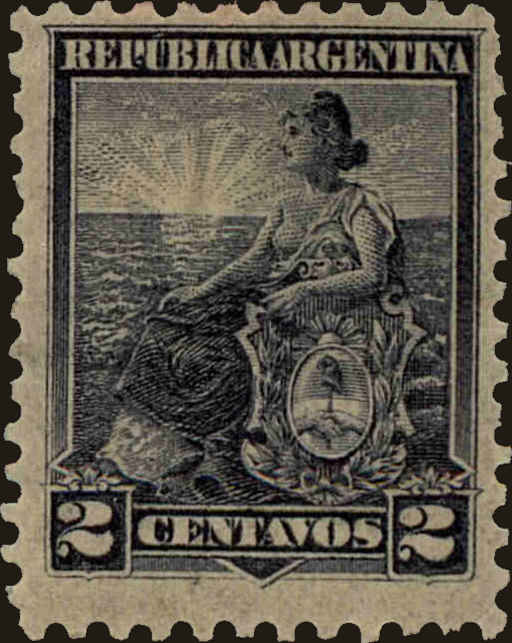 Front view of Argentina 124 collectors stamp