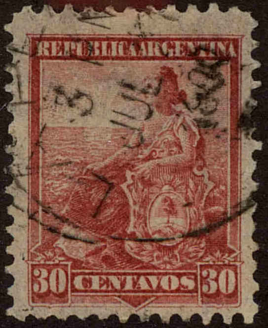 Front view of Argentina 136E collectors stamp