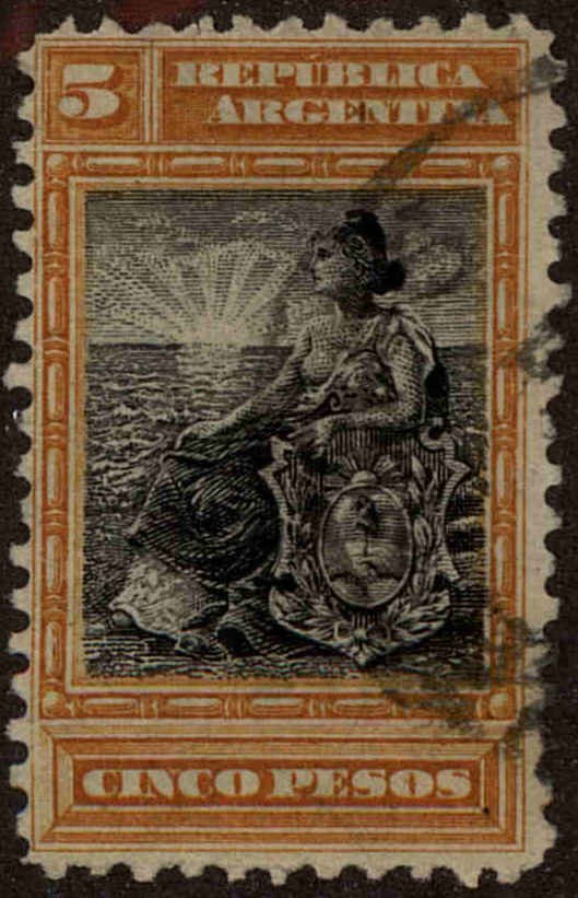 Front view of Argentina 140 collectors stamp