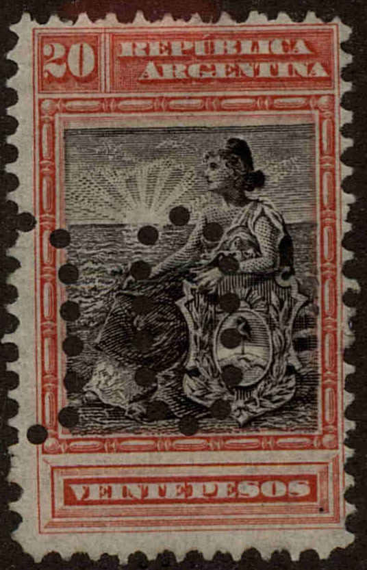 Front view of Argentina 142 collectors stamp
