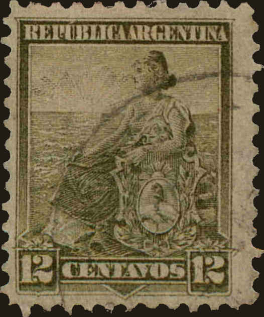 Front view of Argentina 131 collectors stamp