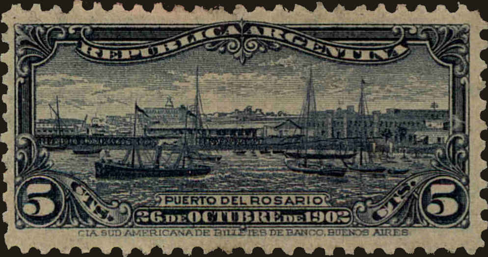 Front view of Argentina 143 collectors stamp