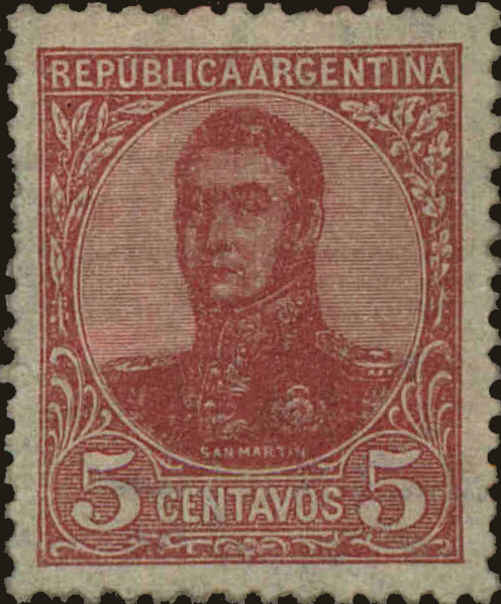 Front view of Argentina 139Ac collectors stamp