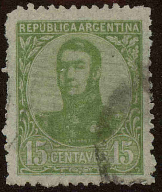Front view of Argentina 154A collectors stamp